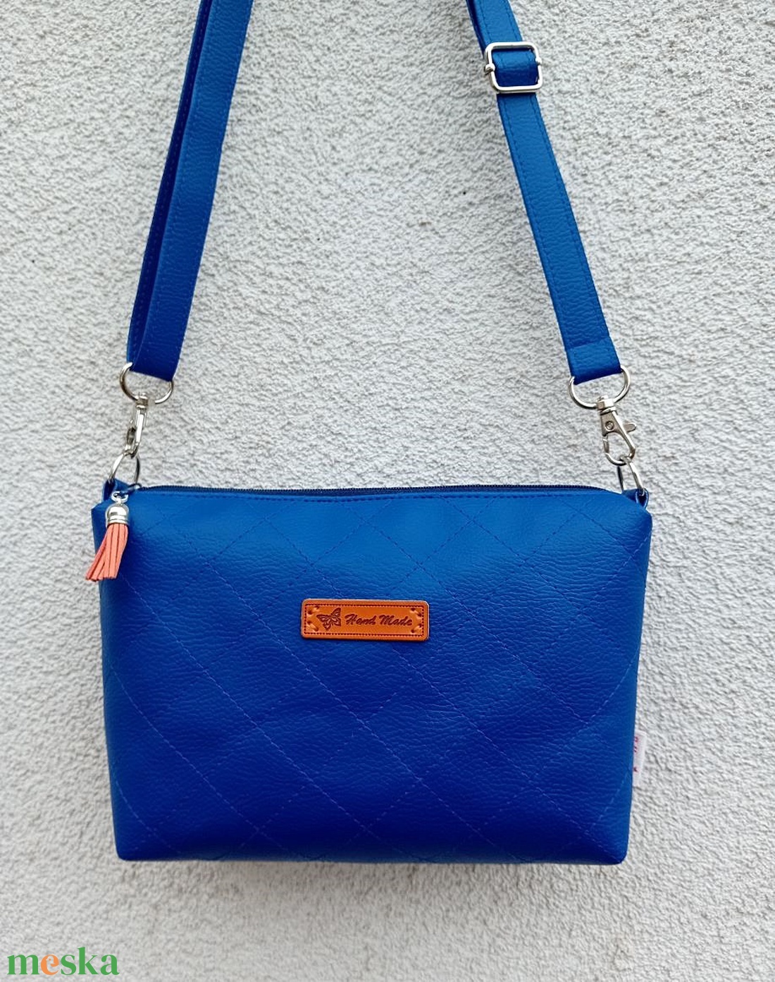 Kék női válltáska steppelt mintával 23x15 cm - táska & tok - kézitáska & válltáska - vállon átvethető táska - Meska.hu Kék női válltáska steppelt mintával 23x15 cm - táska & tok - kézitáska & válltáska - vállon átvethető táska - Meska.hu