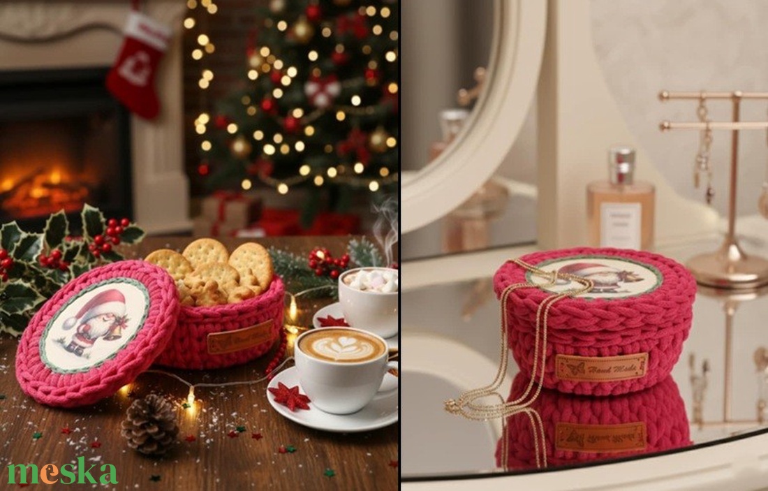 Karácsonyi horgolt fedeles kosárka, télapós - otthon & életmód - tárolás & rendszerezés - tárolókosár - Meska.hu Karácsonyi horgolt fedeles kosárka, télapós - otthon & életmód - tárolás & rendszerezés - tárolókosár - Meska.hu