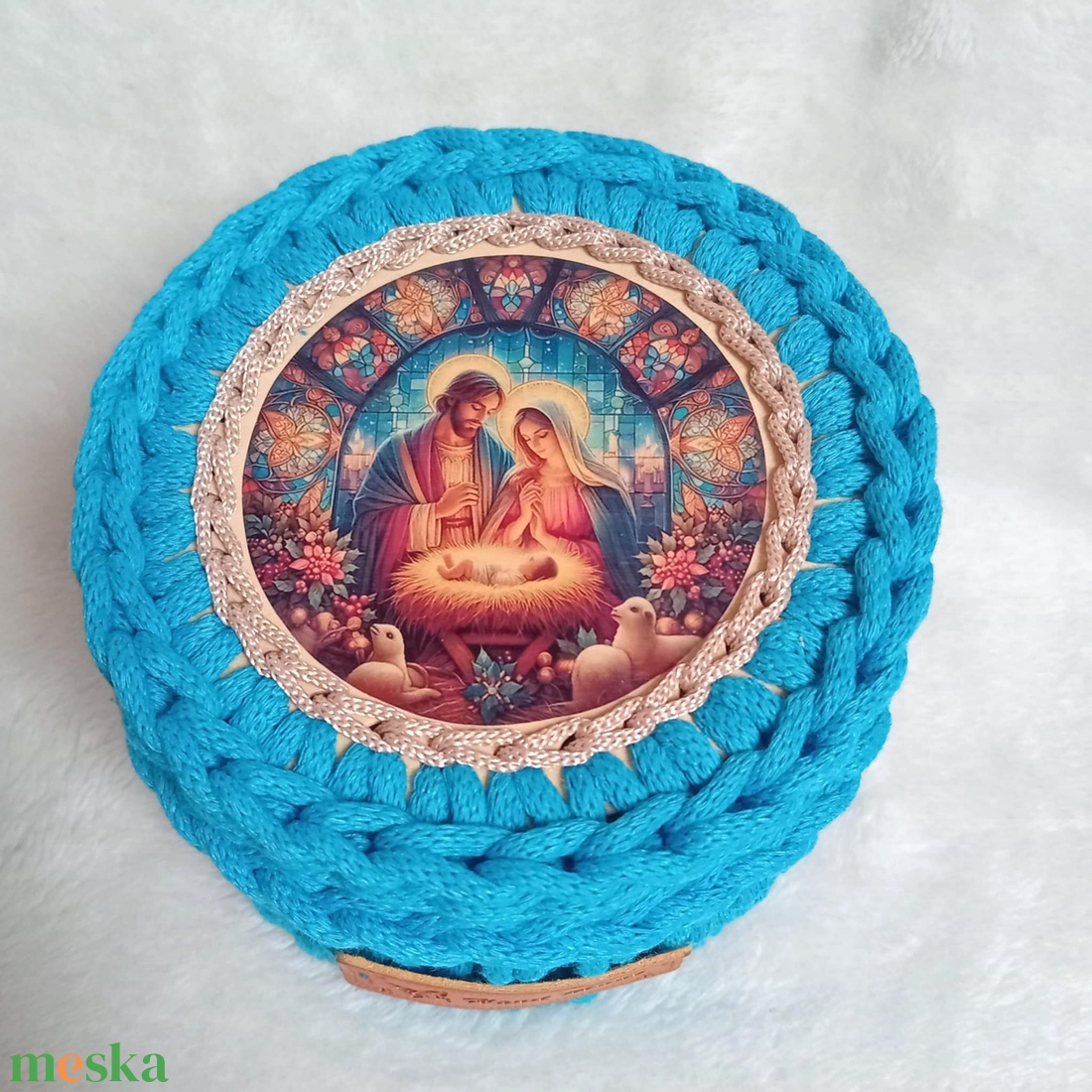 Karácsonyi horgolt fedeles kosárka, Betlehem, kék - otthon & életmód - tárolás & rendszerezés - tárolókosár - Meska.hu Karácsonyi horgolt fedeles kosárka, Betlehem, kék - otthon & életmód - tárolás & rendszerezés - tárolókosár - Meska.hu