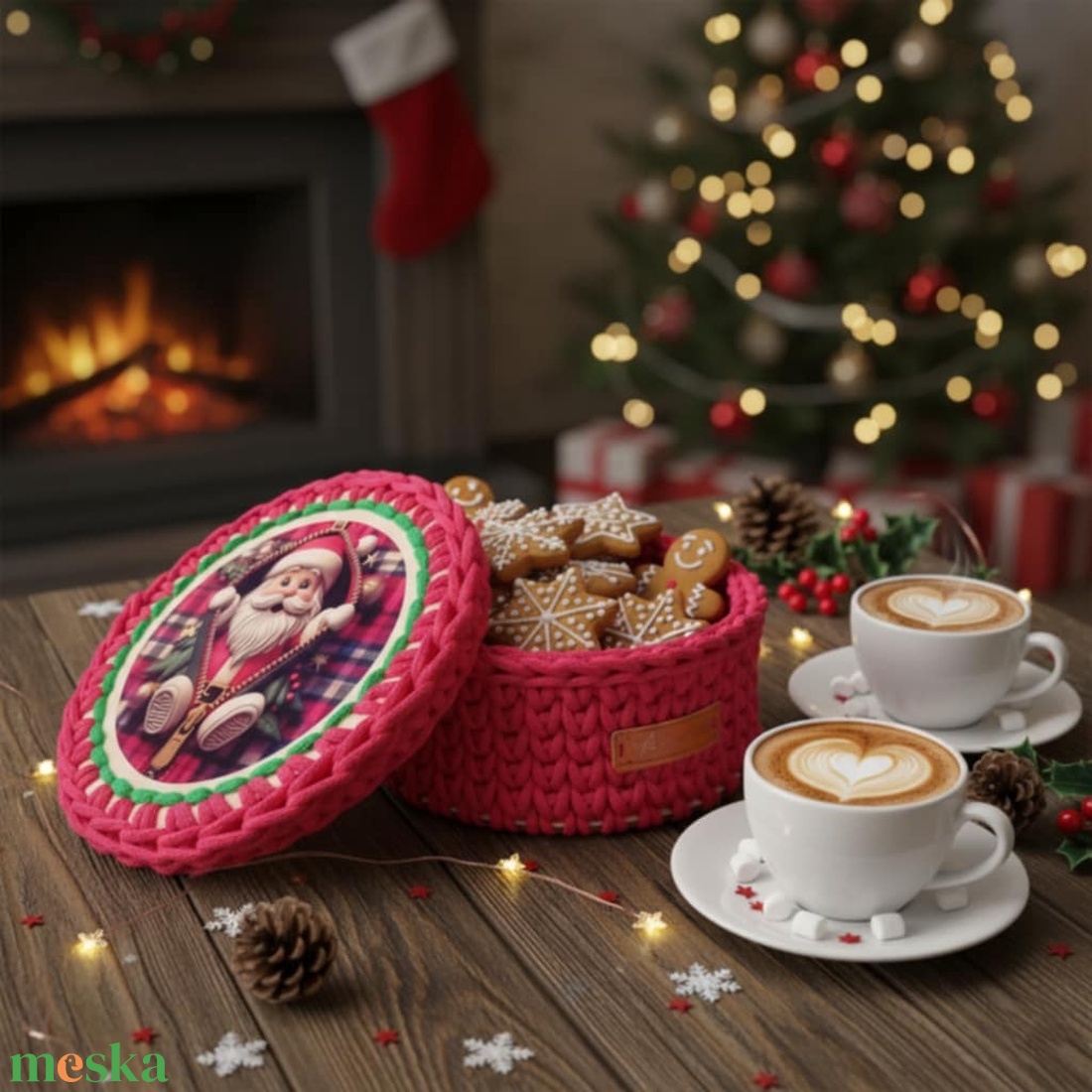 Karácsonyi horgolt fedeles kosár, Télapó - otthon & életmód - tárolás & rendszerezés - tárolókosár - Meska.hu Karácsonyi horgolt fedeles kosár, Télapó - otthon & életmód - tárolás & rendszerezés - tárolókosár - Meska.hu