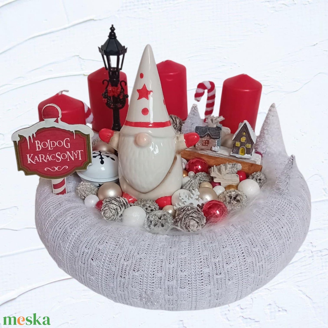 Adventi, karácsonyi koszorú kerámia manóval - karácsony - adventi díszek - adventi koszorú - Meska.hu Adventi, karácsonyi koszorú kerámia manóval - karácsony - adventi díszek - adventi koszorú - Meska.hu