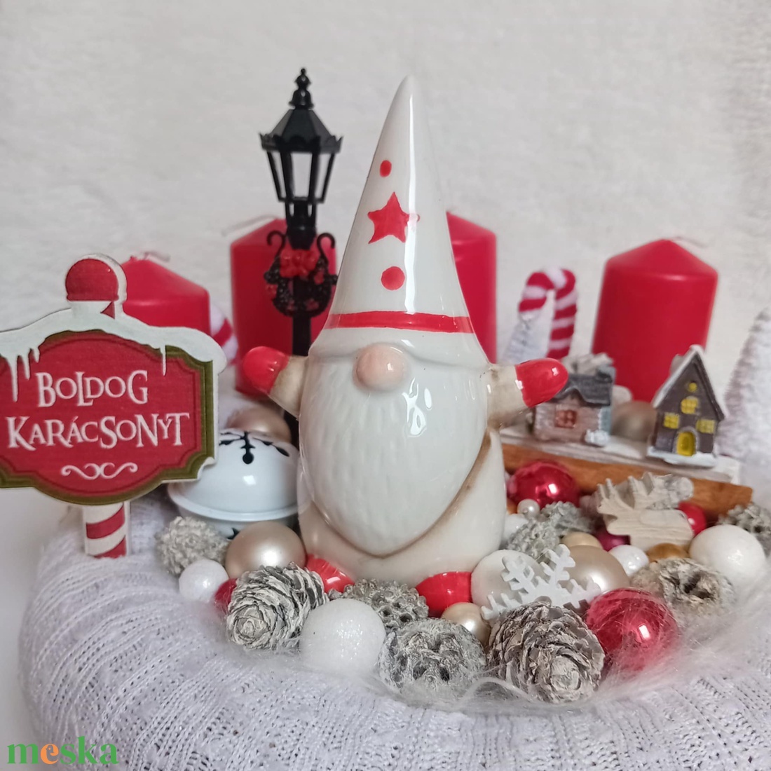 Adventi, karácsonyi koszorú kerámia manóval - karácsony - adventi díszek - adventi koszorú - Meska.hu Adventi, karácsonyi koszorú kerámia manóval - karácsony - adventi díszek - adventi koszorú - Meska.hu