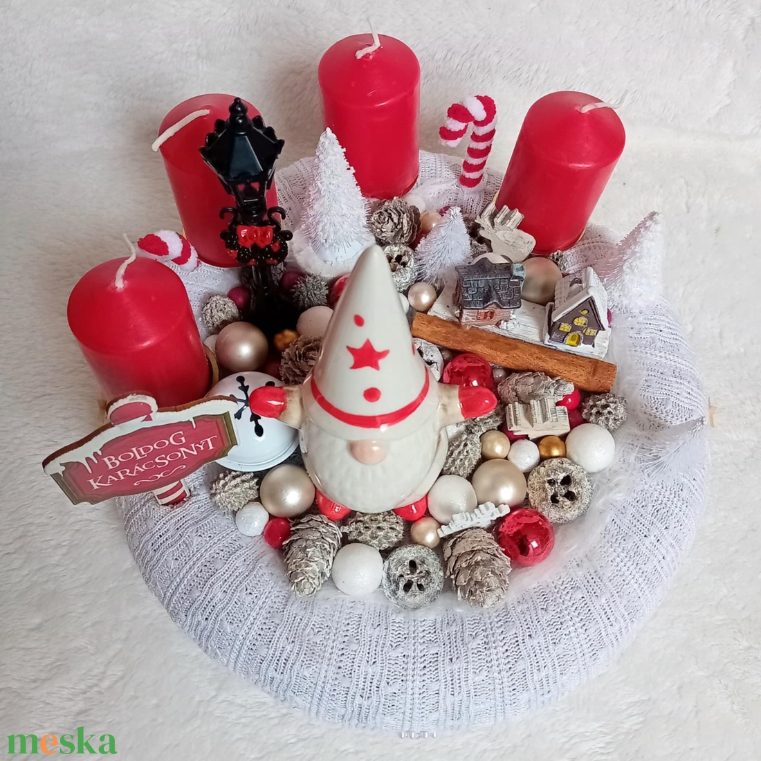 Adventi, karácsonyi koszorú kerámia manóval - karácsony - adventi díszek - adventi koszorú - Meska.hu Adventi, karácsonyi koszorú kerámia manóval - karácsony - adventi díszek - adventi koszorú - Meska.hu