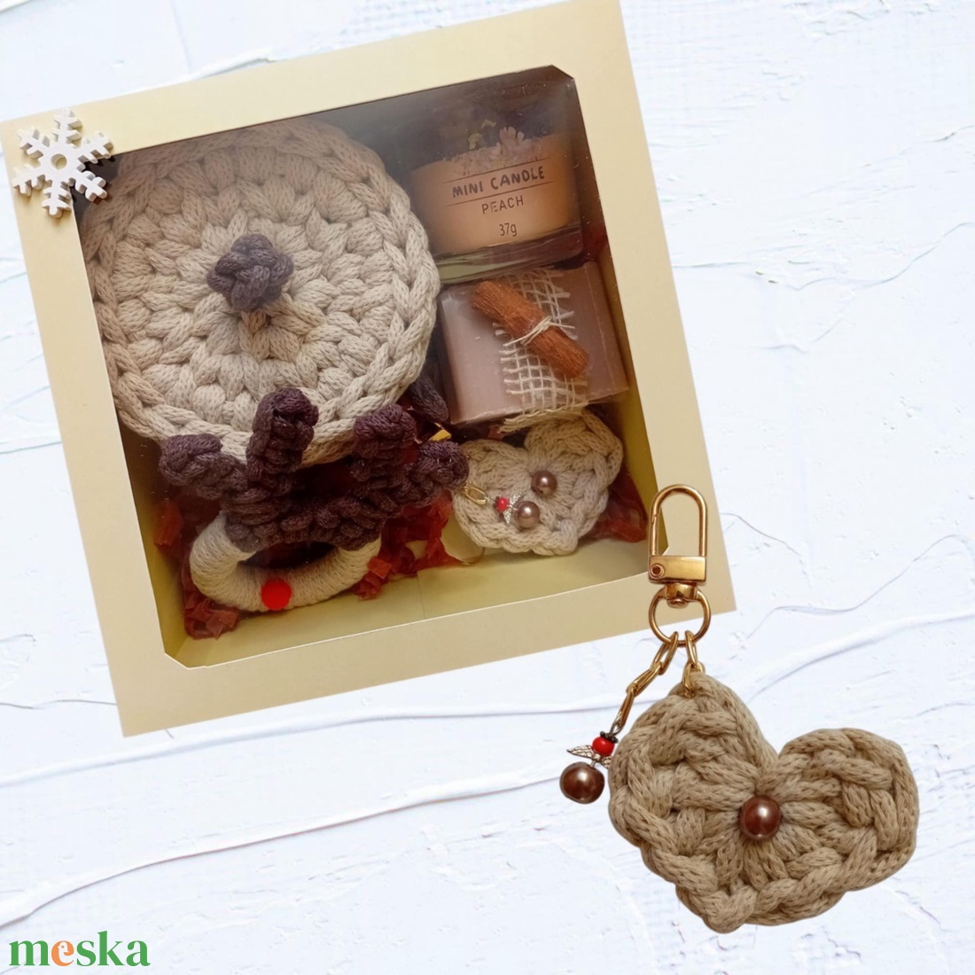 Karácsonyi kényeztető szett, drapp - otthon & életmód - tárolás & rendszerezés - tárolókosár - Meska.hu