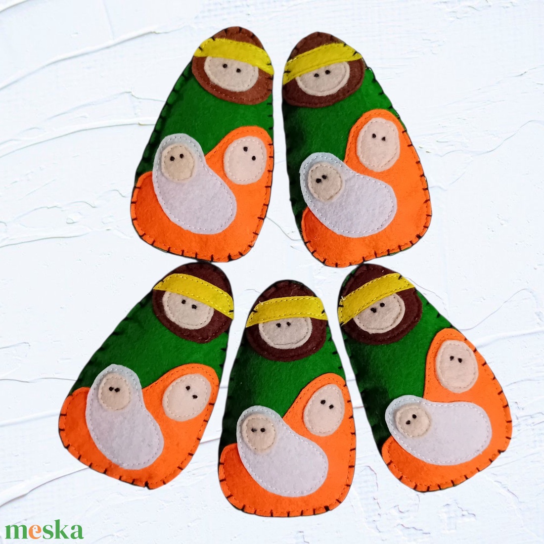 Betlehemi karácsonyfadíszek filcből  - karácsony - karácsonyi lakásdekoráció - karácsonyfadíszek - Meska.hu