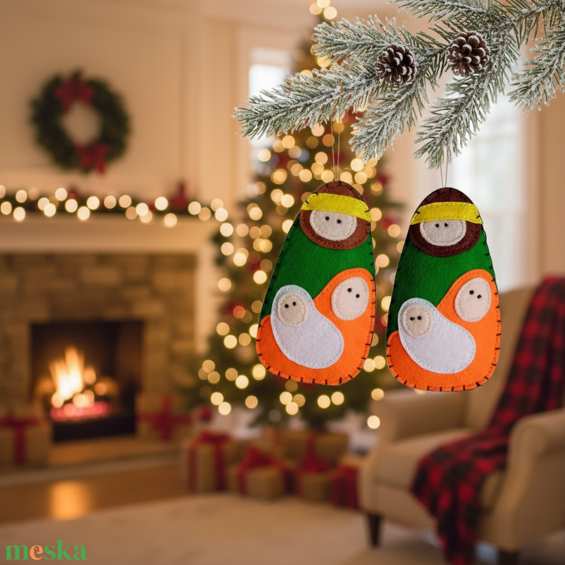 Betlehemi karácsonyfadíszek filcből  - karácsony - karácsonyi lakásdekoráció - karácsonyfadíszek - Meska.hu