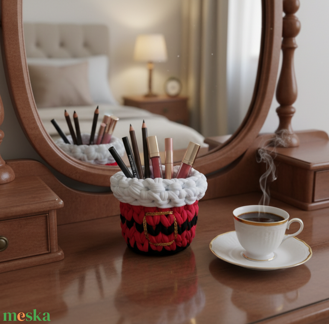 Horgolt mikulás puttony kosárka  - karácsony - mikulás - mikulás ajándékok - Meska.hu