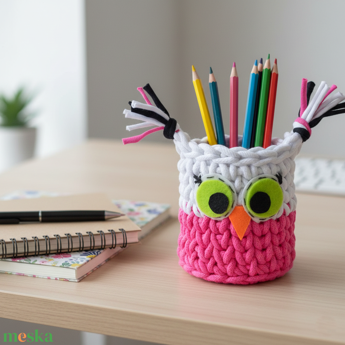 Horgolt bagoly kosárka  - otthon & életmód - tárolás & rendszerezés - tárolókosár - Meska.hu