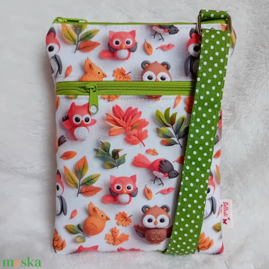 Bagoly mintás tarisznya gyerekeknek - táska & tok - kézitáska & válltáska - tarisznya - Meska.hu