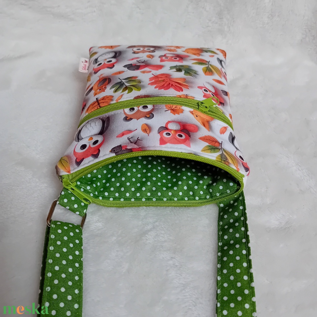 Bagoly mintás tarisznya gyerekeknek - táska & tok - kézitáska & válltáska - tarisznya - Meska.hu