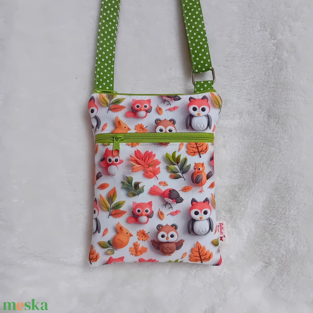 Bagoly mintás tarisznya gyerekeknek - táska & tok - kézitáska & válltáska - tarisznya - Meska.hu