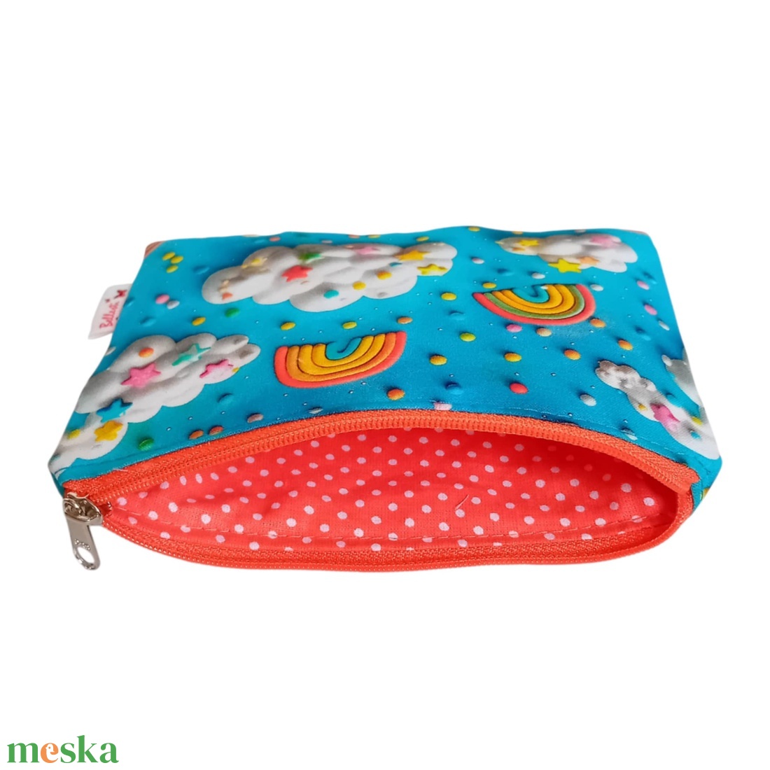 Színes cukorka mintás textil pénztárca gyerekeknek, narancs/kék - táska & tok - pénztárca & más tok - pénztárca - gyerek pénztárca - Meska.hu