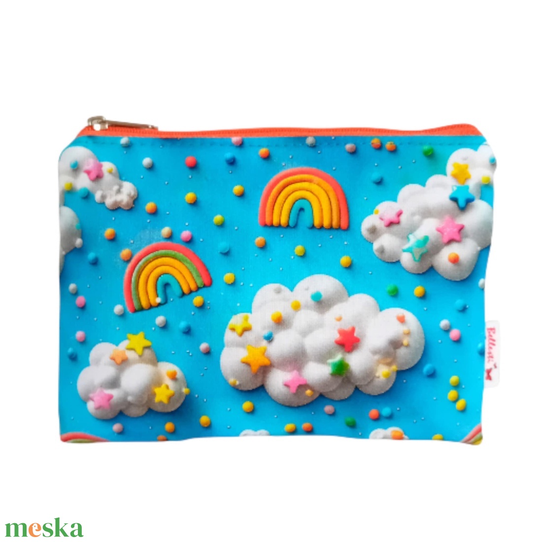 Színes cukorka mintás textil pénztárca gyerekeknek, narancs/kék - táska & tok - pénztárca & más tok - pénztárca - gyerek pénztárca - Meska.hu