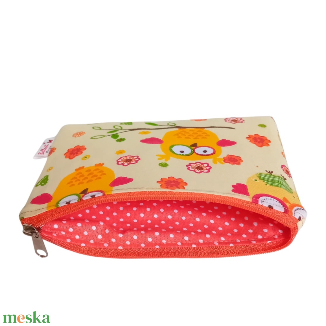 Bagoly mintás textil pénztárca gyerekeknek, sárga - táska & tok - pénztárca & más tok - pénztárca - gyerek pénztárca - Meska.hu