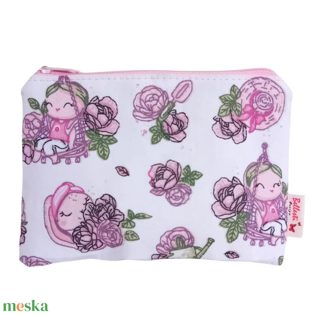 Nyuszi kislány mintás textil pénztárca gyerekeknek, rózsaszín - táska & tok - pénztárca & más tok - pénztárca - gyerek pénztárca - Meska.hu