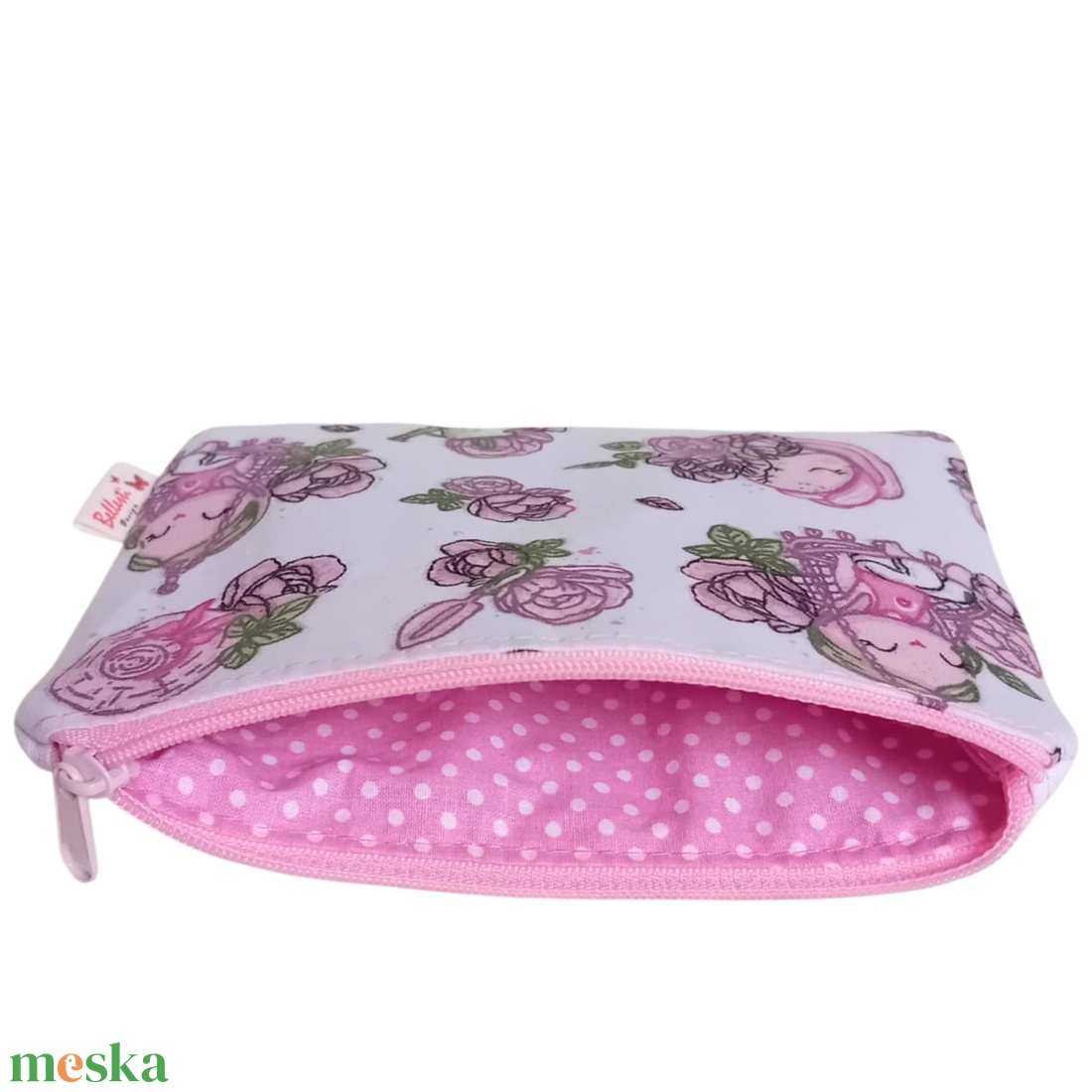 Nyuszi kislány mintás textil pénztárca gyerekeknek, rózsaszín - táska & tok - pénztárca & más tok - pénztárca - gyerek pénztárca - Meska.hu