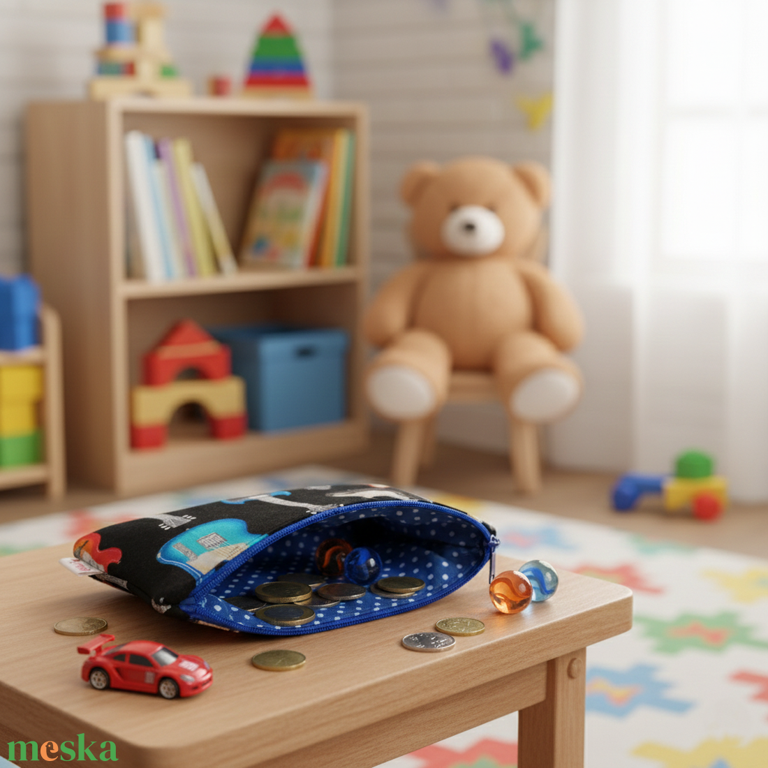 Gitár mintás textil pénztárca gyerekeknek - táska & tok - pénztárca & más tok - pénztárca - gyerek pénztárca - Meska.hu