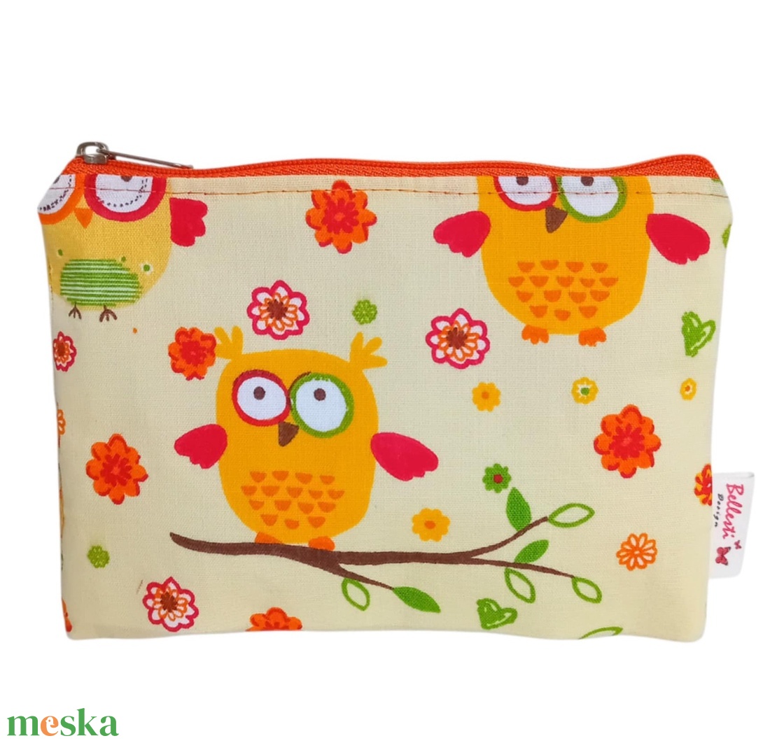 Bagoly mintás textil pénztárca gyerekeknek, sárga - táska & tok - pénztárca & más tok - pénztárca - gyerek pénztárca - Meska.hu
