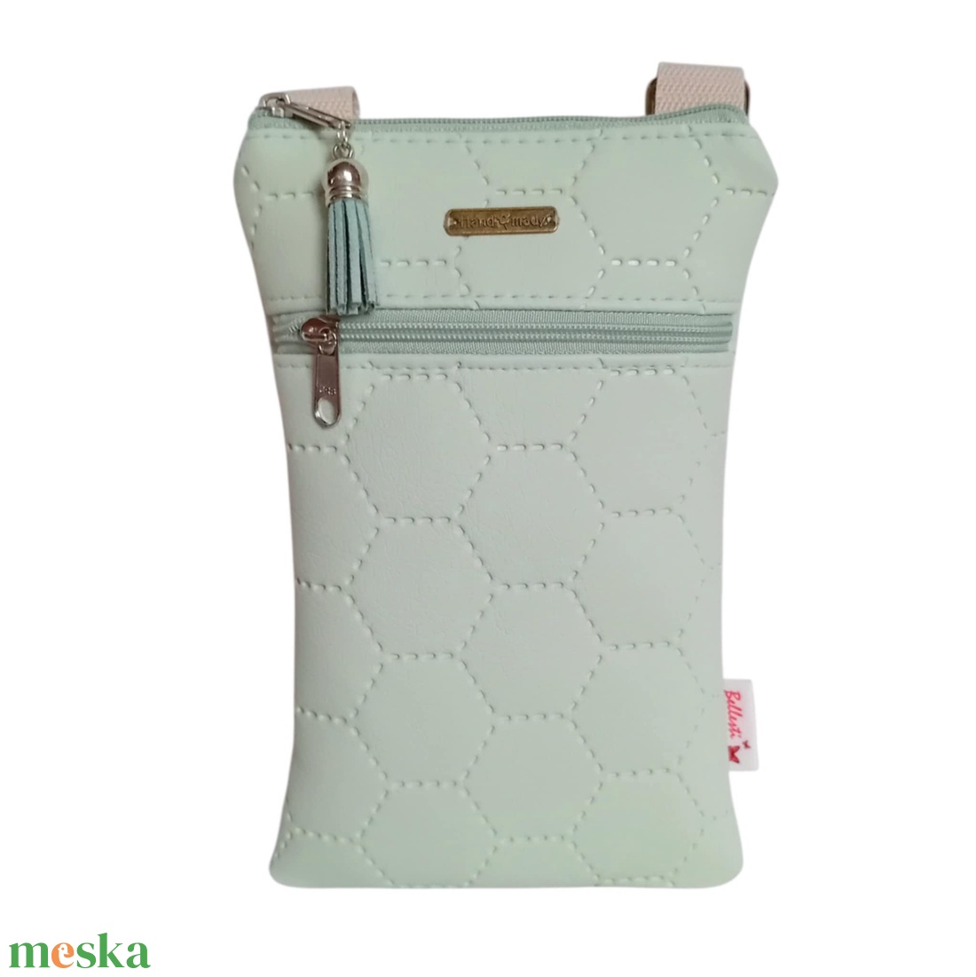 Mobiltelefon tartó válltáska, menta 13 x 20 cm - táska & tok - kézitáska & válltáska - vállon átvethető táska - Meska.hu