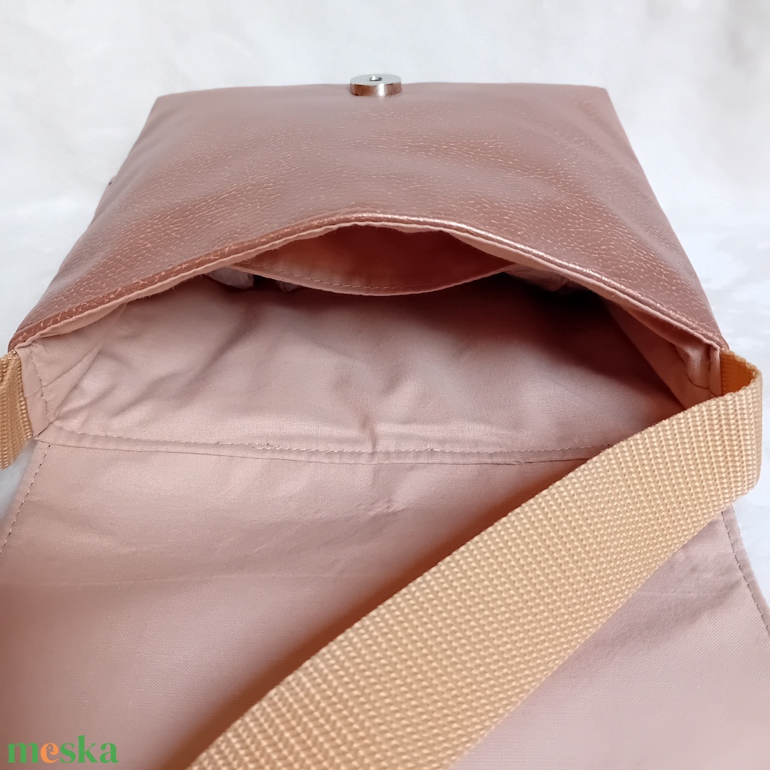 2in1 válltáska oldaltáska elegáns női mintával bronz 20x16 cm - táska & tok - kézitáska & válltáska - vállon átvethető táska - Meska.hu