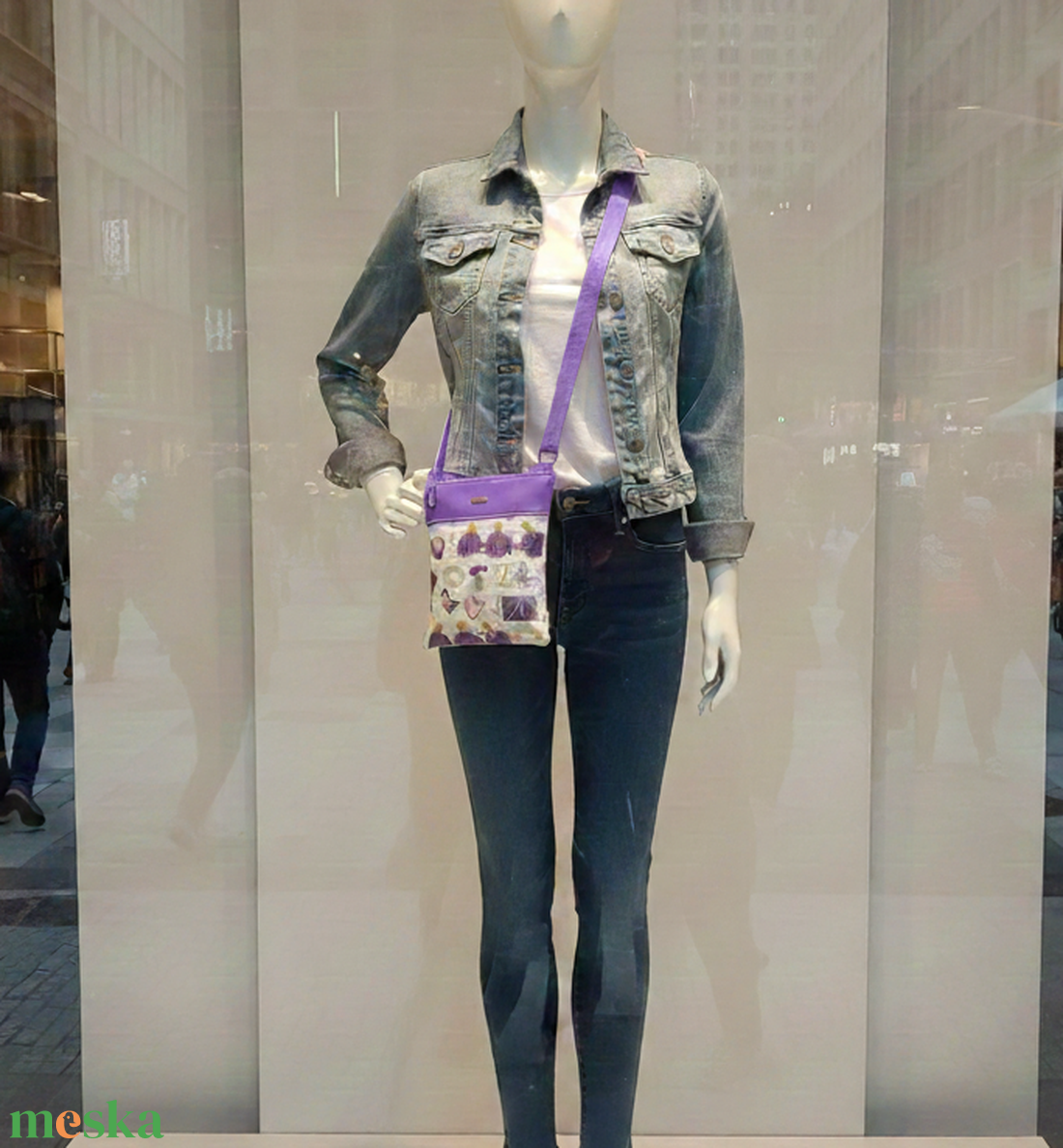 2in1 válltáska oldaltáska levendula mintás lila 20x23 cm - táska & tok - kézitáska & válltáska - vállon átvethető táska - Meska.hu