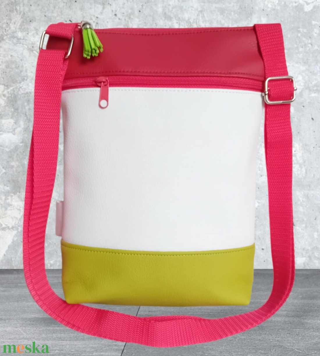 2in1 válltáska oldaltáska tulipán mintás folklór 20x23 cm - táska & tok - kézitáska & válltáska - vállon átvethető táska - Meska.hu