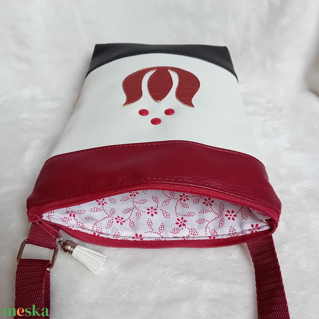 2in1 válltáska oldaltáska folklór mintás trikolor 20x23 cm - táska & tok - kézitáska & válltáska - vállon átvethető táska - Meska.hu