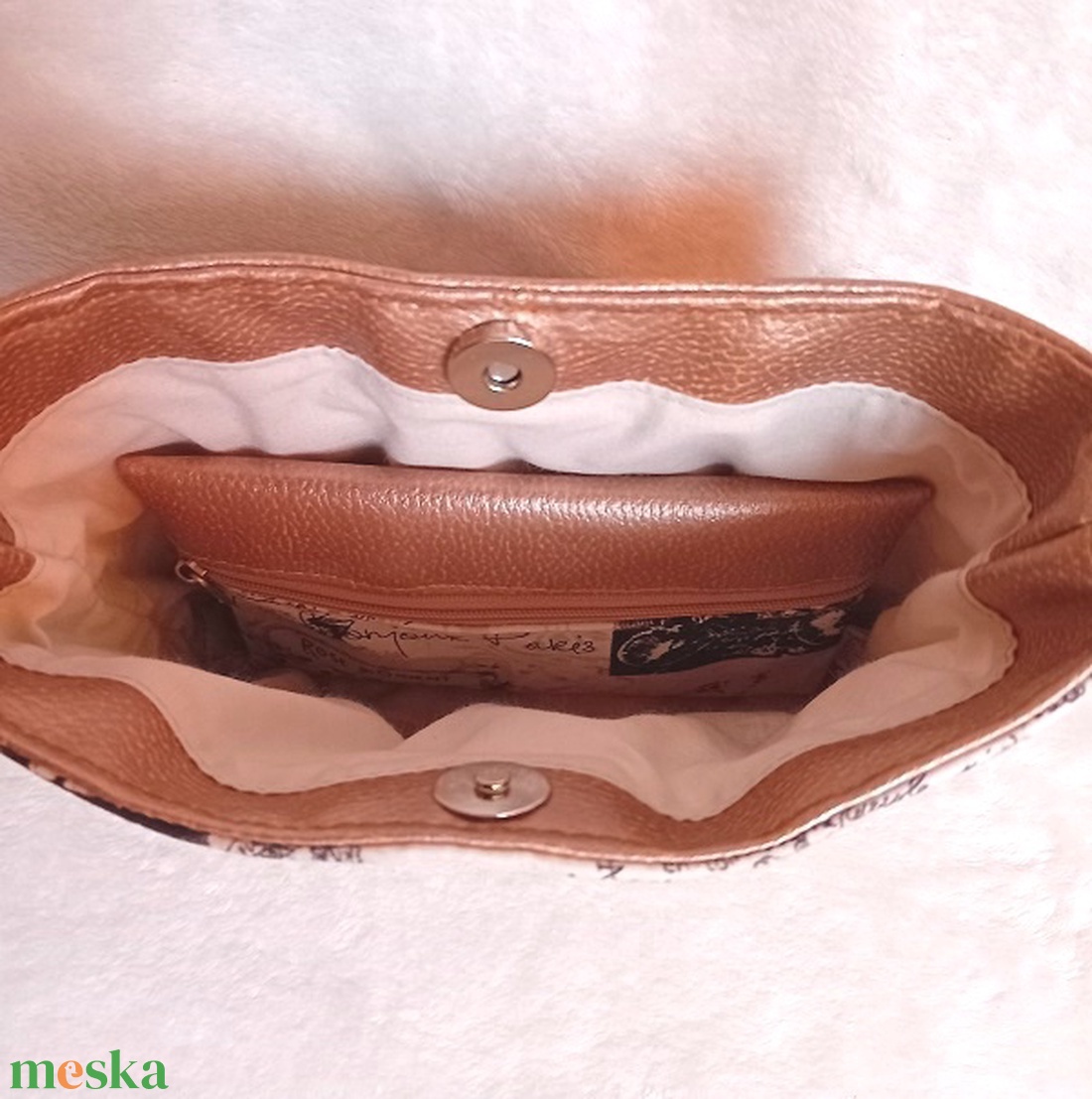 Alkalmi táska pénztárca szett bronz 23x18 cm - táska & tok - táska szett - Meska.hu