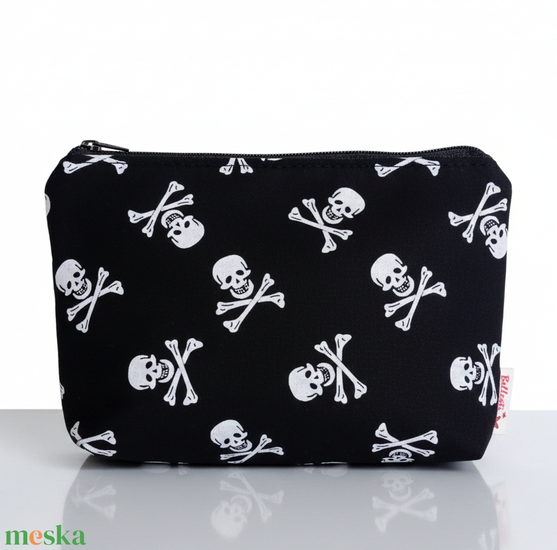 Gyerek pénztárca mütyürtartó textil koponya mintás 16x12 cm - táska & tok - pénztárca & más tok - pénztárca - gyerek pénztárca - Meska.hu