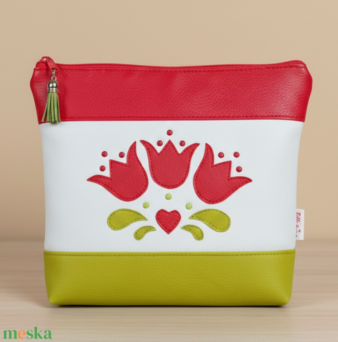 Neszesszer univerzális bármitartó tulipán párta mintás 23x19 cm - táska & tok - neszesszer - Meska.hu