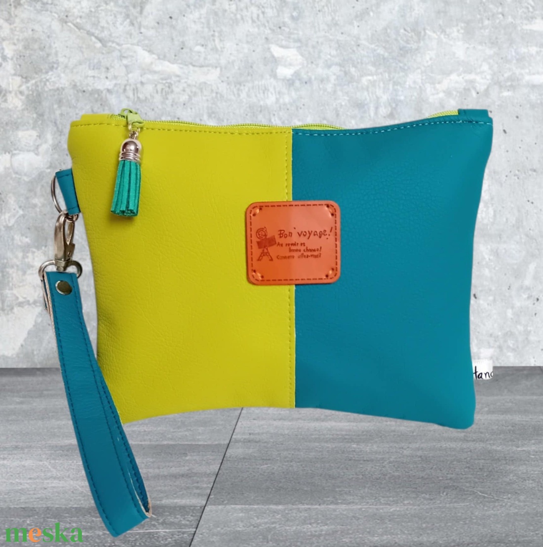  2in1 neszesszer kézi táska - kiwi/türkiz zöld 20x16 cm - táska & tok - neszesszer - Meska.hu