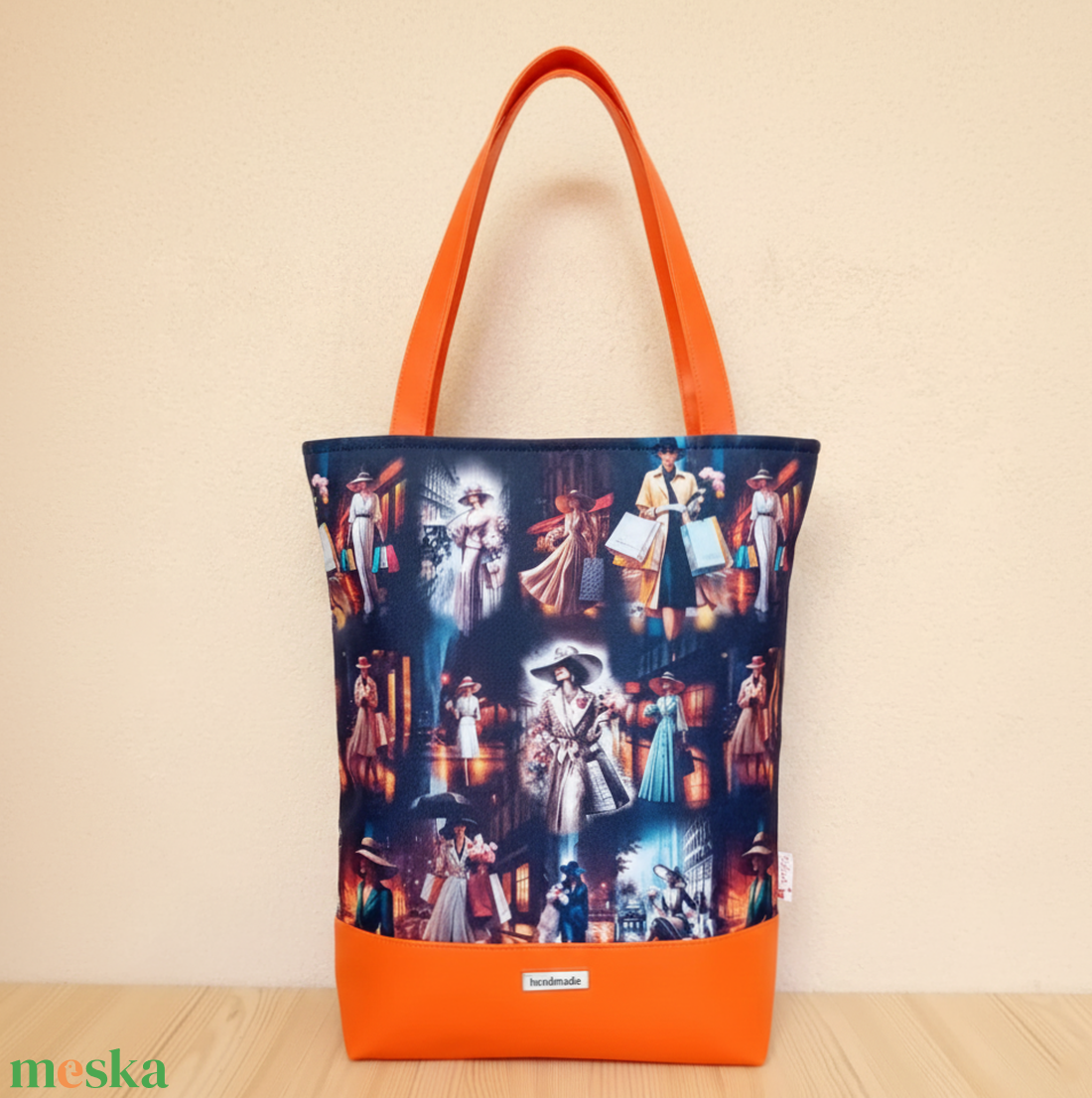 MAXI válltáska nagy pakolós női táska elegáns mintával 32x35 cm - táska & tok - kézitáska & válltáska - nagy pakolós táska - Meska.hu