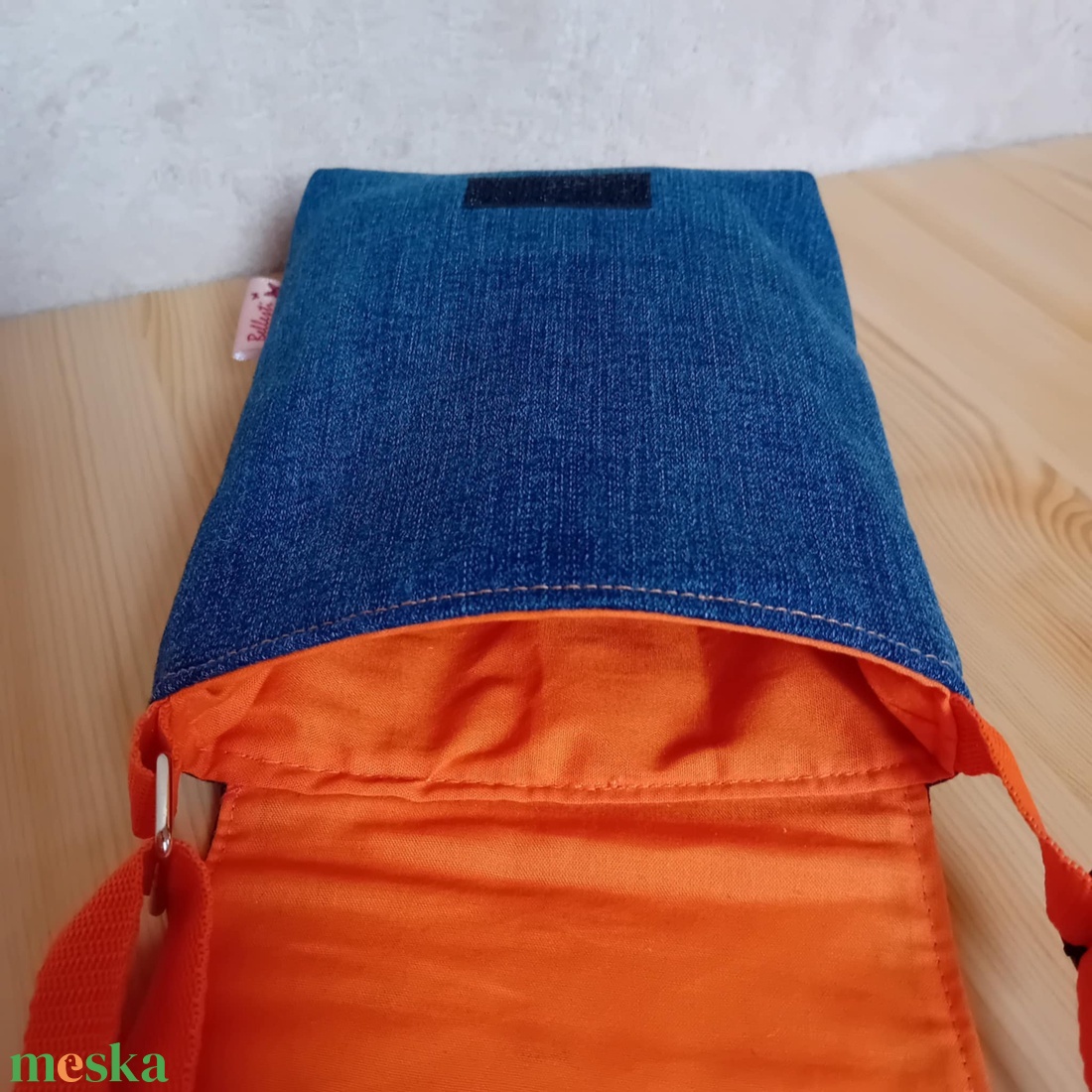 Gyerek farmer válltáska - citrom-narancssárga virágok/pillangók - táska & tok - kézitáska & válltáska - vállon átvethető táska - Meska.hu