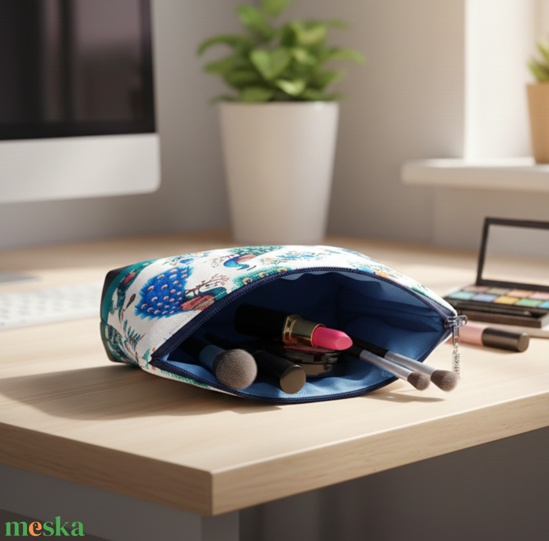  Neszesszer univerzális bármitartó páva mintával 20x14 cm - táska & tok - neszesszer - Meska.hu