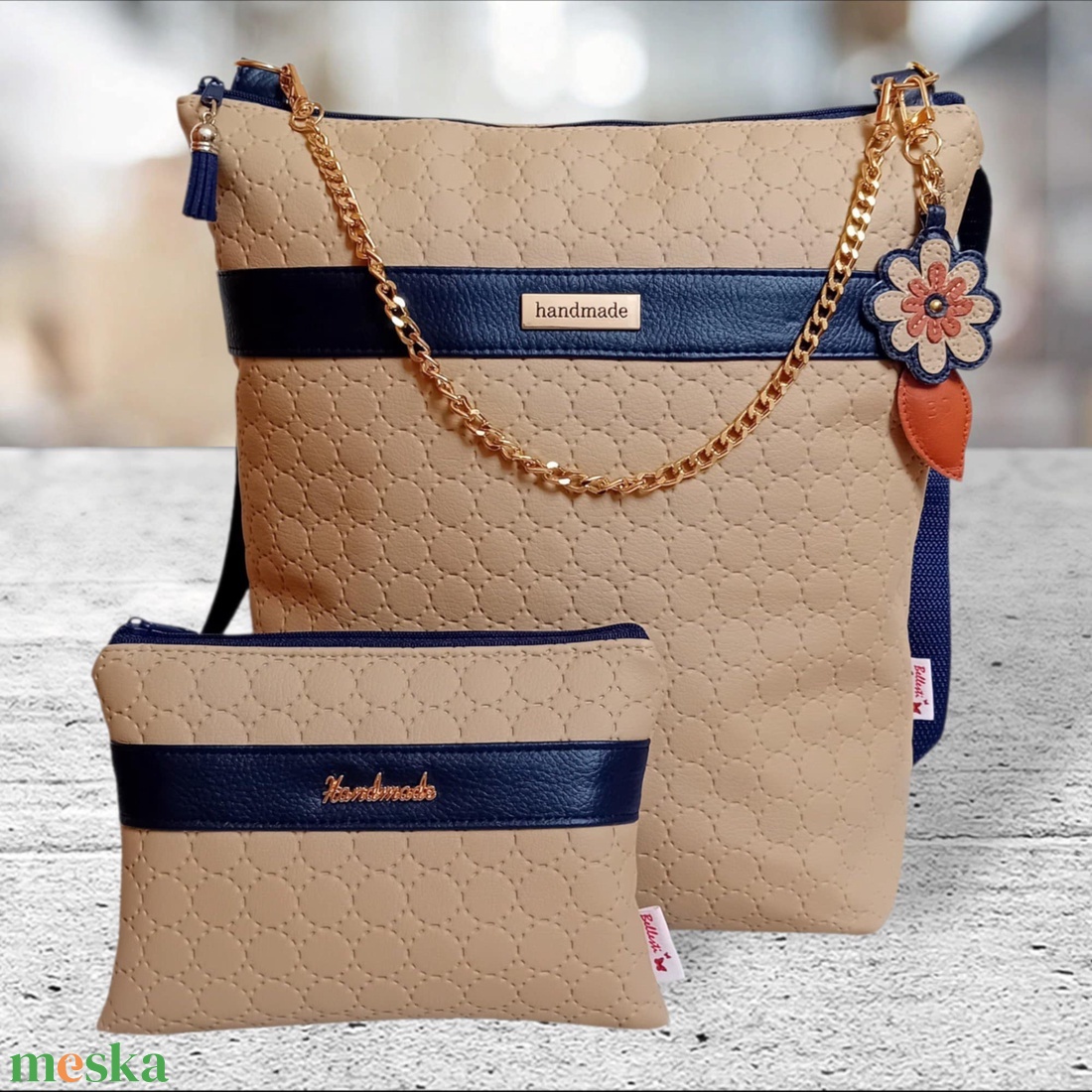 3in1 univerzális kézi- és válltáska neszesszer táskadísz/kulcstartó szett 30x31 cm - táska & tok - variálható táska - Meska.hu