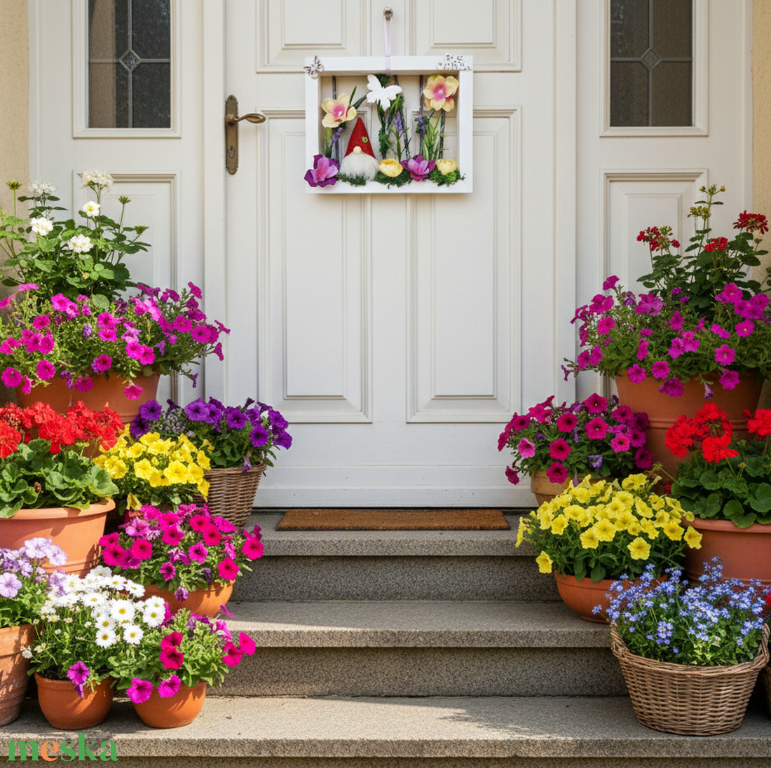 Tavaszi, nyári ajtódísz, kopogtató - Tavasz manó képkeretben - otthon & életmód - dekoráció - ajtó- és ablak dekoráció - ajtódísz & kopogtató - Meska.hu