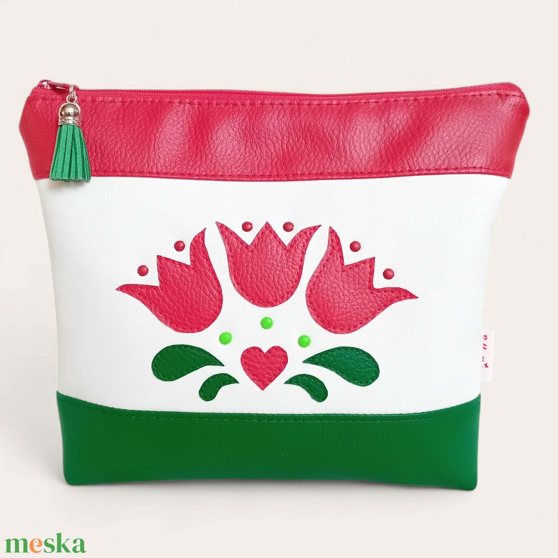 Neszesszer univerzális bármitartó tulipán párta mintás 23x19 cm - táska & tok - neszesszer - Meska.hu