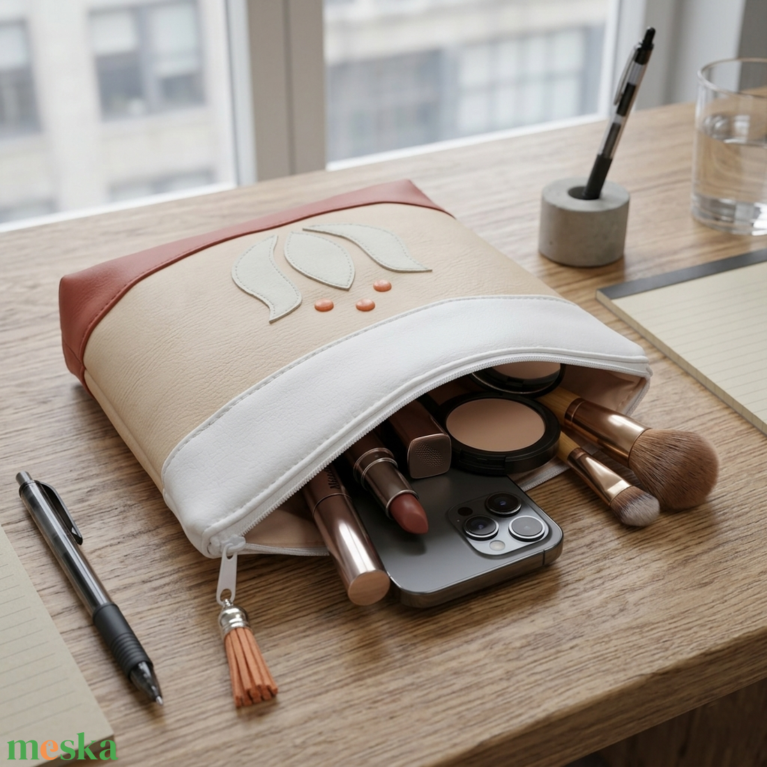 Neszesszer univerzális bármitartó tulipán mintás 23x18 cm - táska & tok - neszesszer - Meska.hu