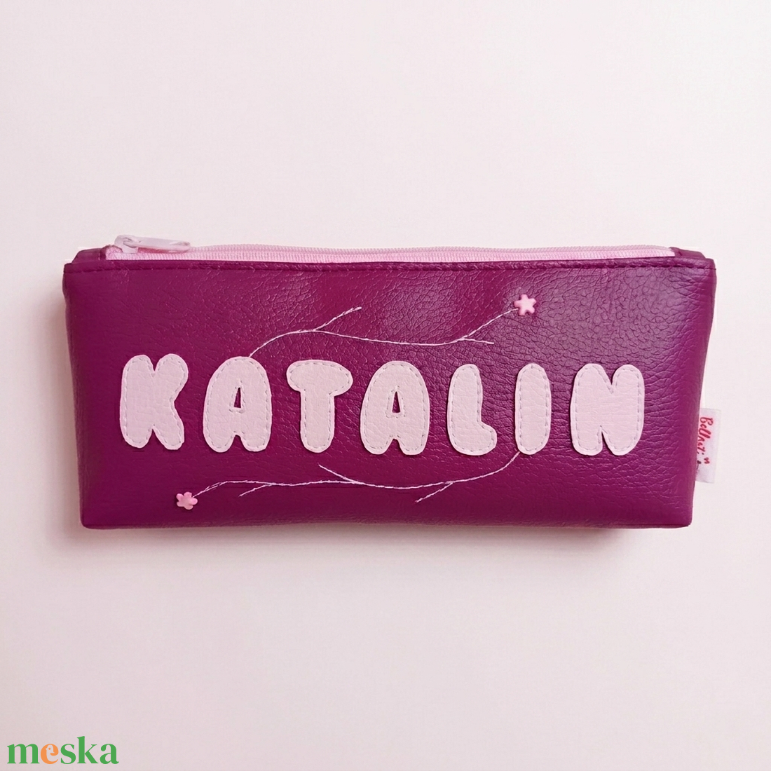 Névre szóló tolltartó szemüvegtok sminktartó textilbőrből 22x9 cm - táska & tok - neszesszer - Meska.hu