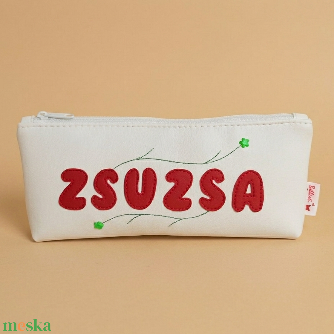 Névre szóló tolltartó szemüvegtok sminktartó textilbőrből 22x9 cm - táska & tok - neszesszer - Meska.hu