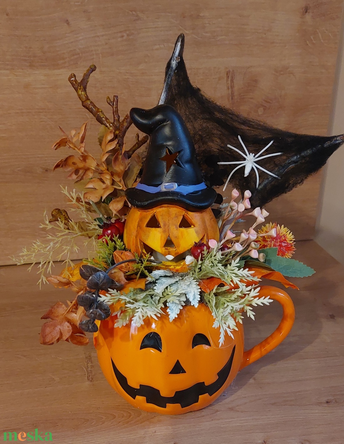 Halloween tökös szörnyen rémséges asztalidísz - otthon & életmód - dekoráció - halloween - halloweeni asztaldísz - Meska.hu