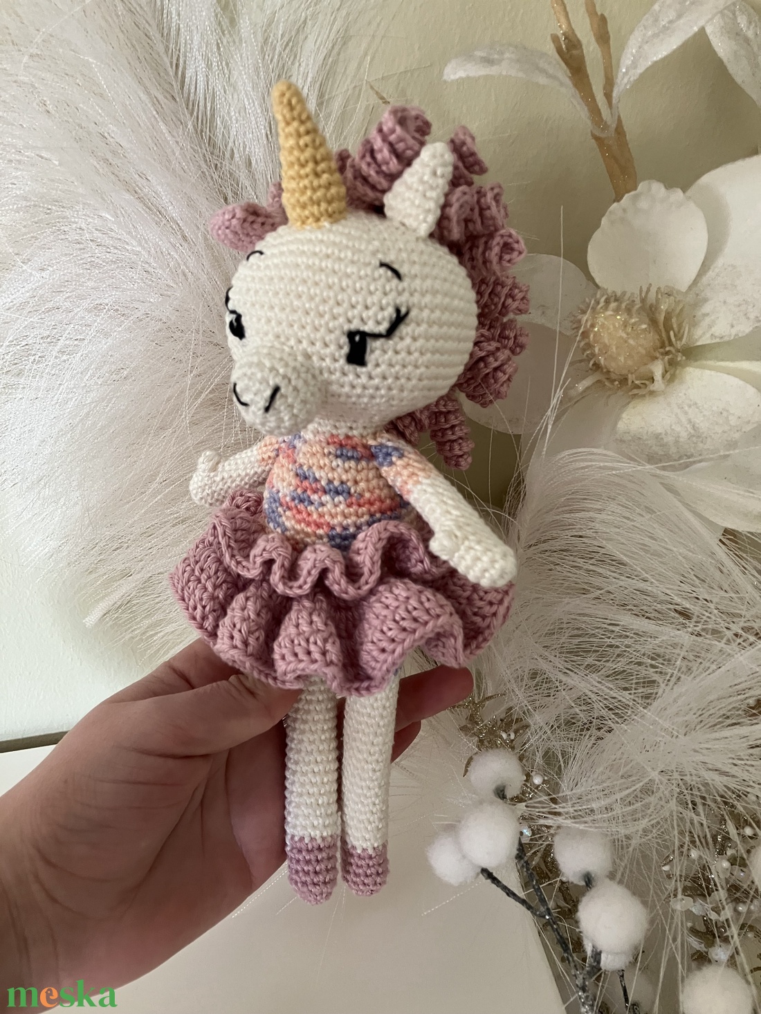 Amigurumi horgolt egyszarvú - játék & sport - plüssállat & játékfigura - unikornis - Meska.hu