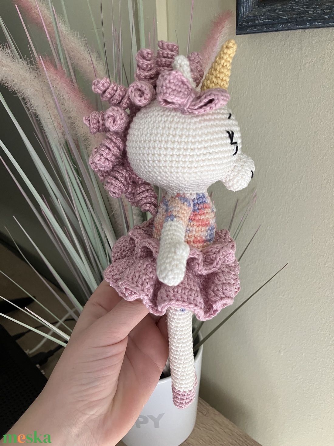 Amigurumi horgolt egyszarvú - játék & sport - plüssállat & játékfigura - unikornis - Meska.hu