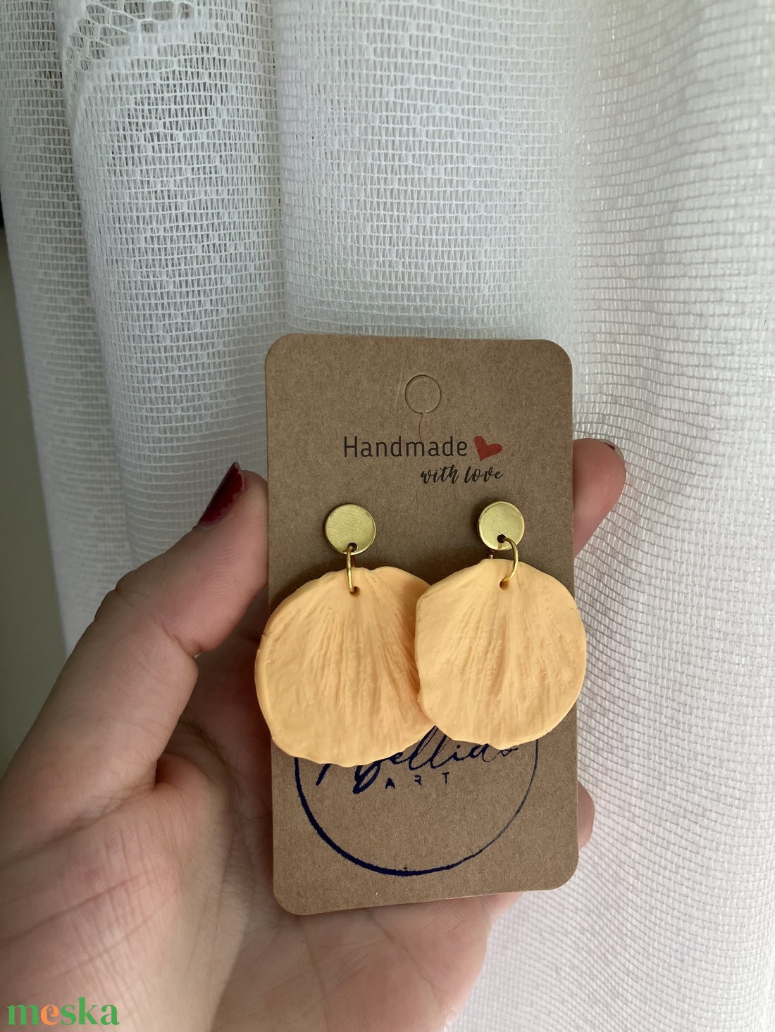 Virágszirom alakú polymer clay, süthető gyurma fülbevaló - ékszer - fülbevaló - lógó fülbevaló - Meska.hu