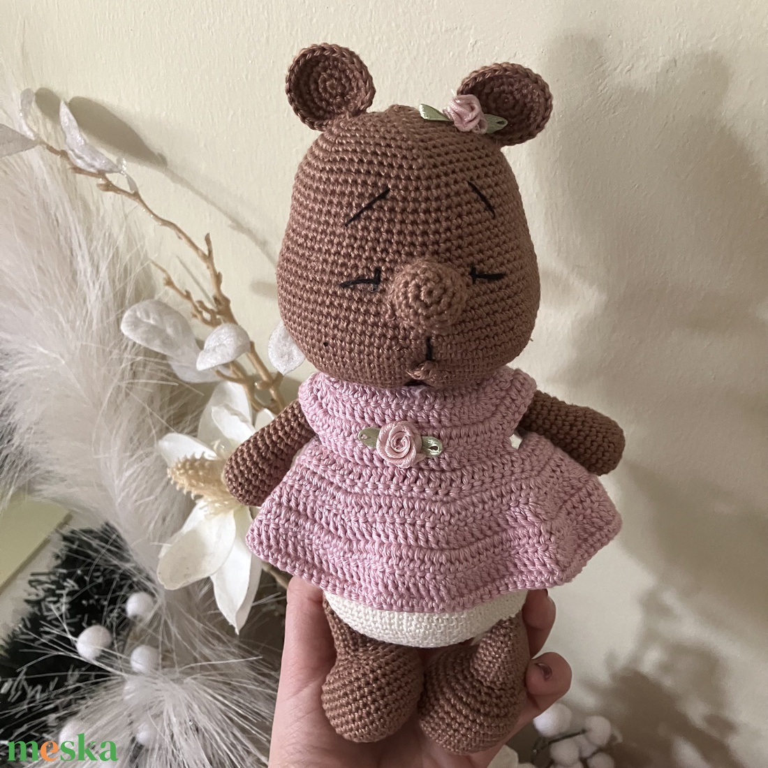 Horgolt, amigurumi maci lány - játék & sport - plüssállat & játékfigura - maci - Meska.hu