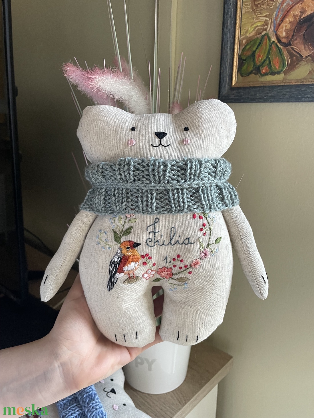 Modern hímzett maci  - játék & sport - plüssállat & játékfigura - maci - Meska.hu