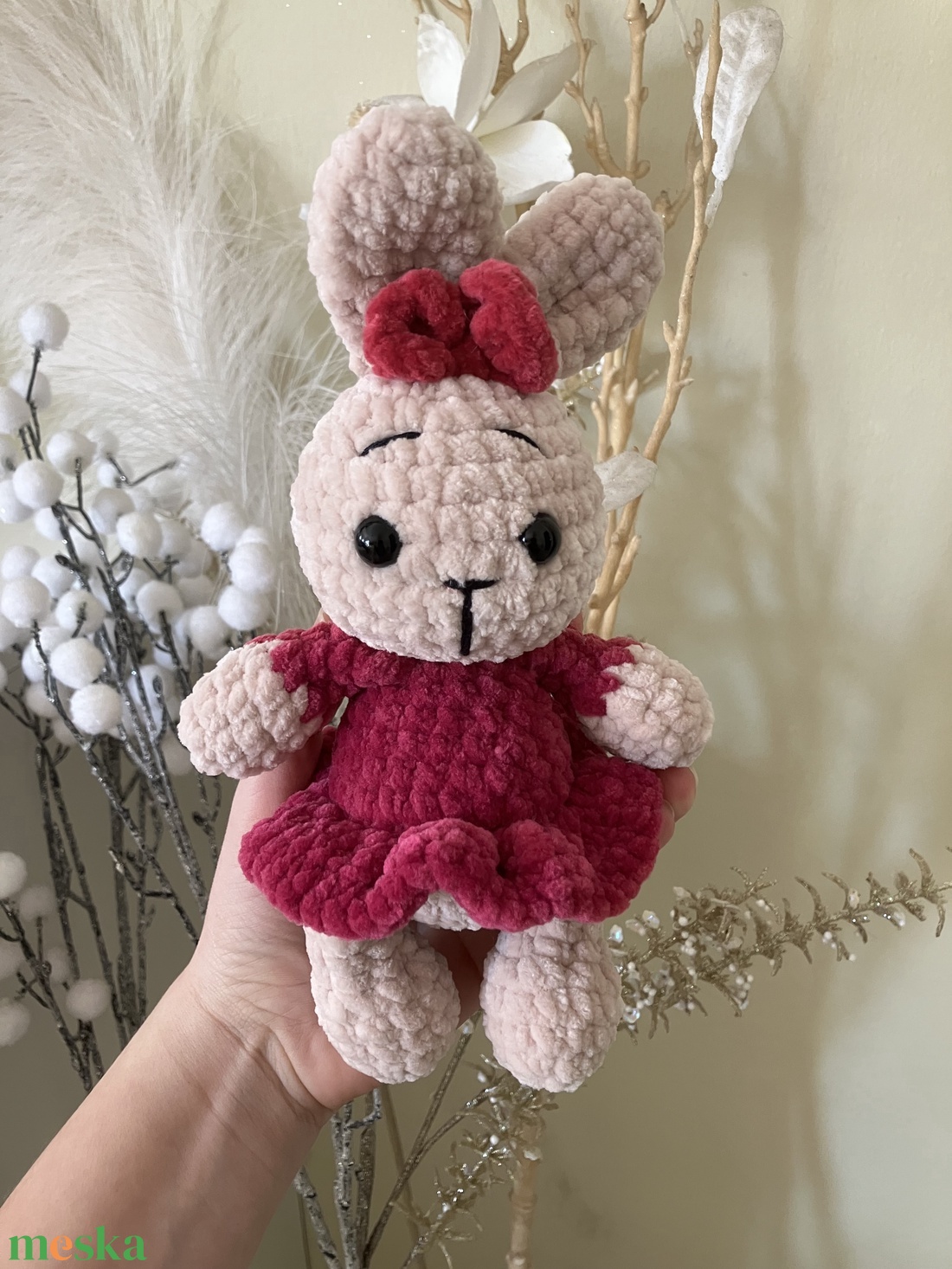 Zsenília fonalból horgolt balerina nyuszi - játék & sport - plüssállat & játékfigura - nyuszi - Meska.hu