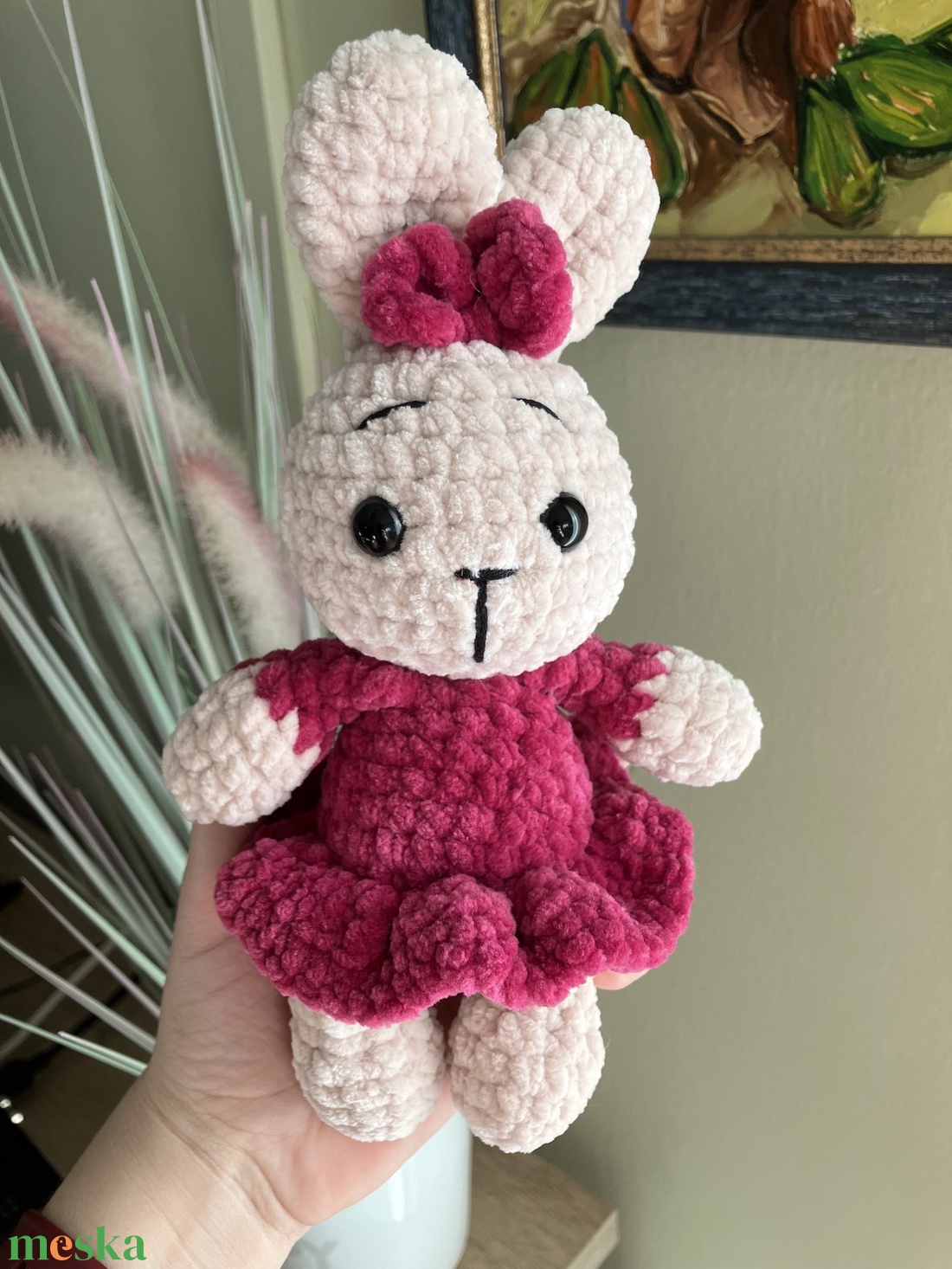 Zsenília fonalból horgolt balerina nyuszi - játék & sport - plüssállat & játékfigura - nyuszi - Meska.hu