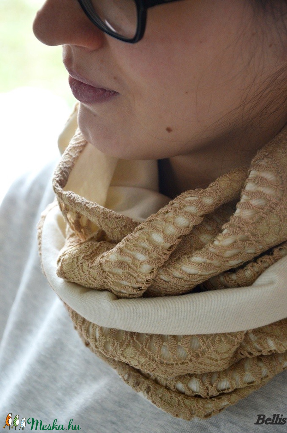 Tejeskávé-krém női  körsál - ruha & divat - sál, sapka, kendő - sapka & sál szett - Meska.hu