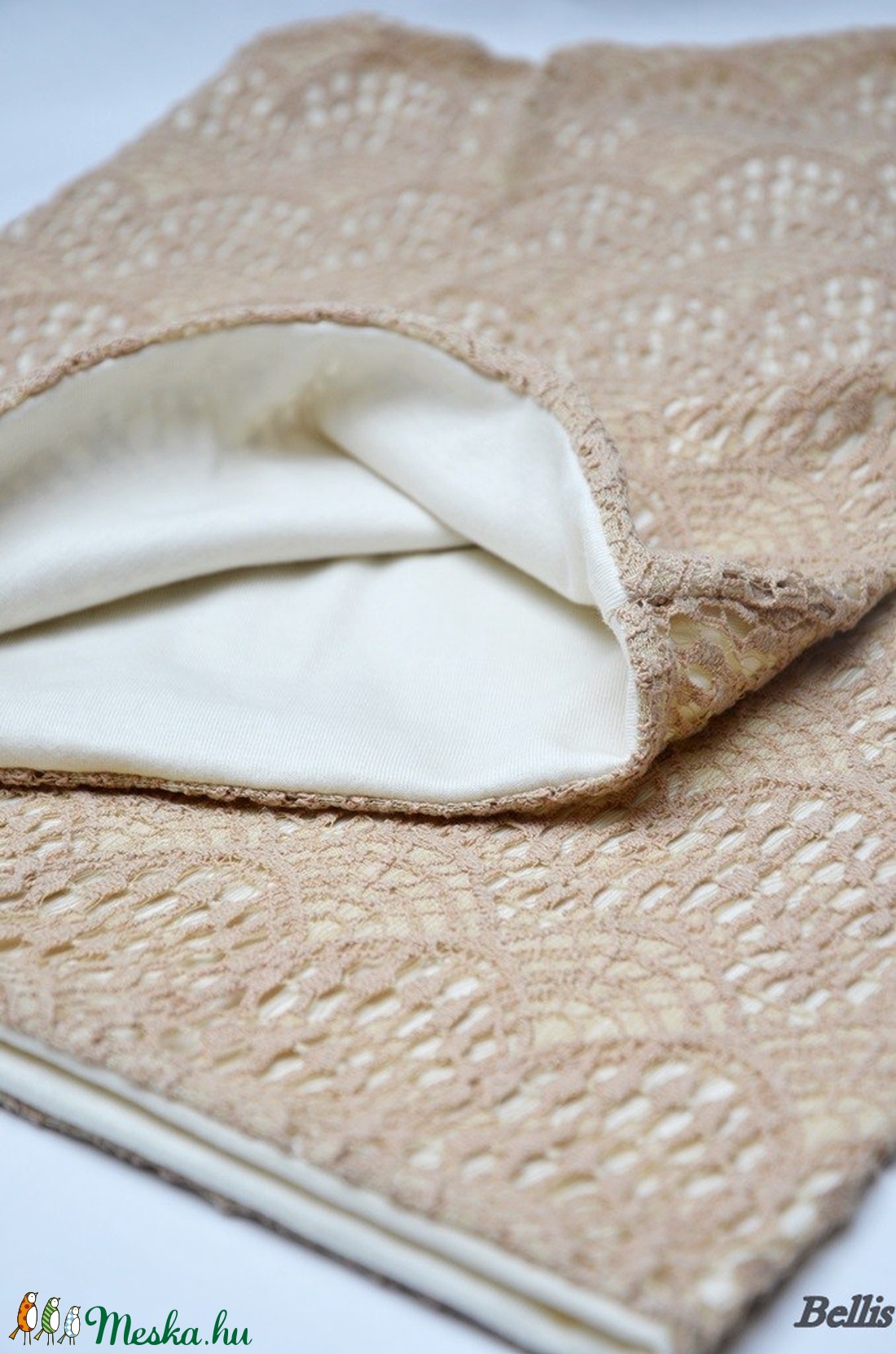 Tejeskávé-krém női  körsál - ruha & divat - sál, sapka, kendő - sapka & sál szett - Meska.hu